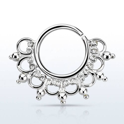 Septum piercing i 925 silver - Wide Engraved Design