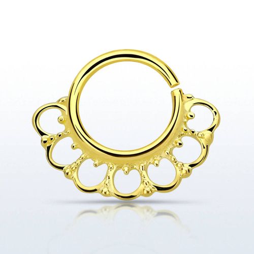 Septum piercing i guldpläterad 925 silver - Wide Indian Design