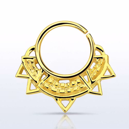 Septum piercing i guldpläterad 925 silver - Engraved Indian Design