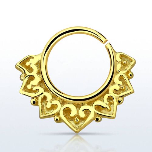 Septum piercing i guldpläterad 925 silver - Engraved Vintage Design
