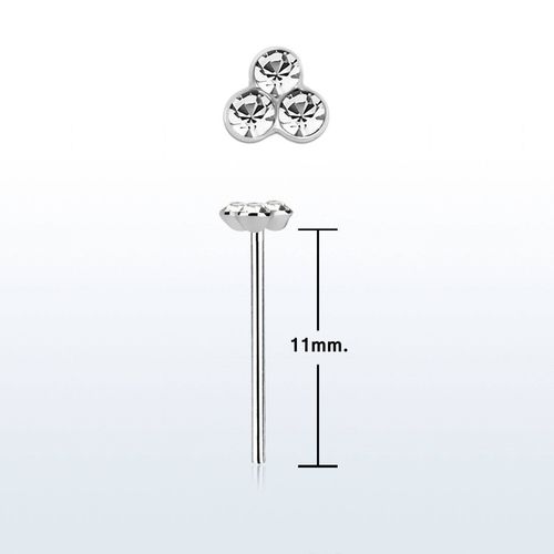 Näspin "Böj själv" i 925 silver - Tre crystal