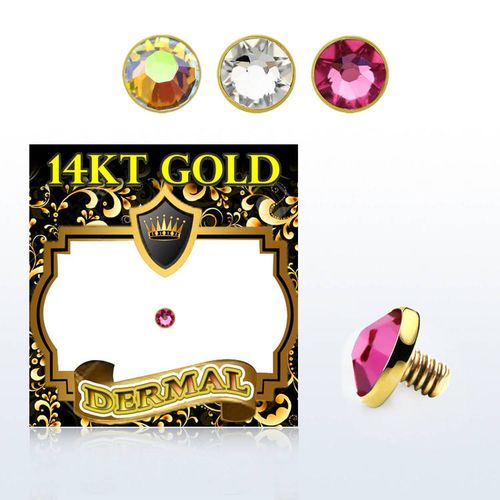 Dermal Topp i äkta 14 karat guld med 3mm crystal