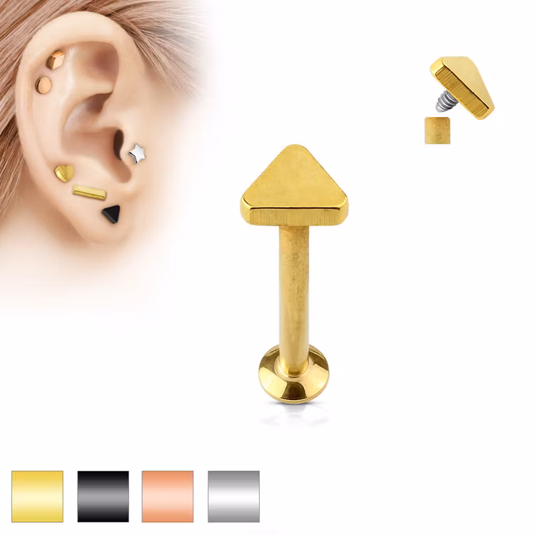 Labret / Monroe med platt 3mm triangel