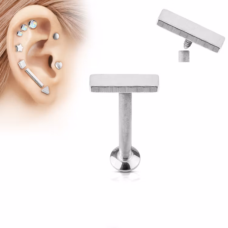 Labret / Monroe med 2x6mm rektangulär topp