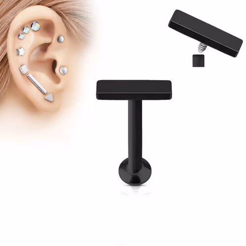 Labret / Monroe med 2x6mm rektangulär topp