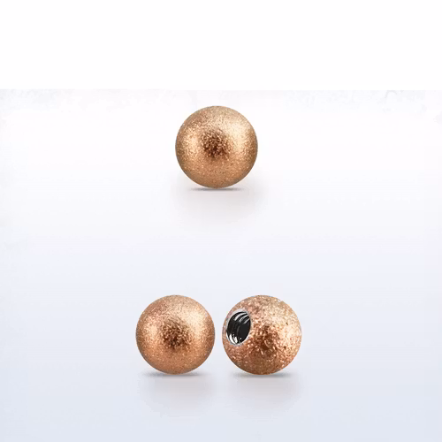 Lös kula frostad roséguld 4mm med 1.6mm gänga (lös del)