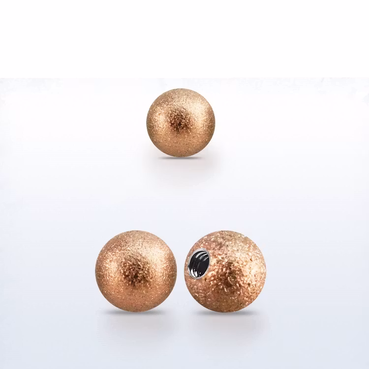 Lös kula frostad roséguld 5mm med 1.6mm gänga (lös del)