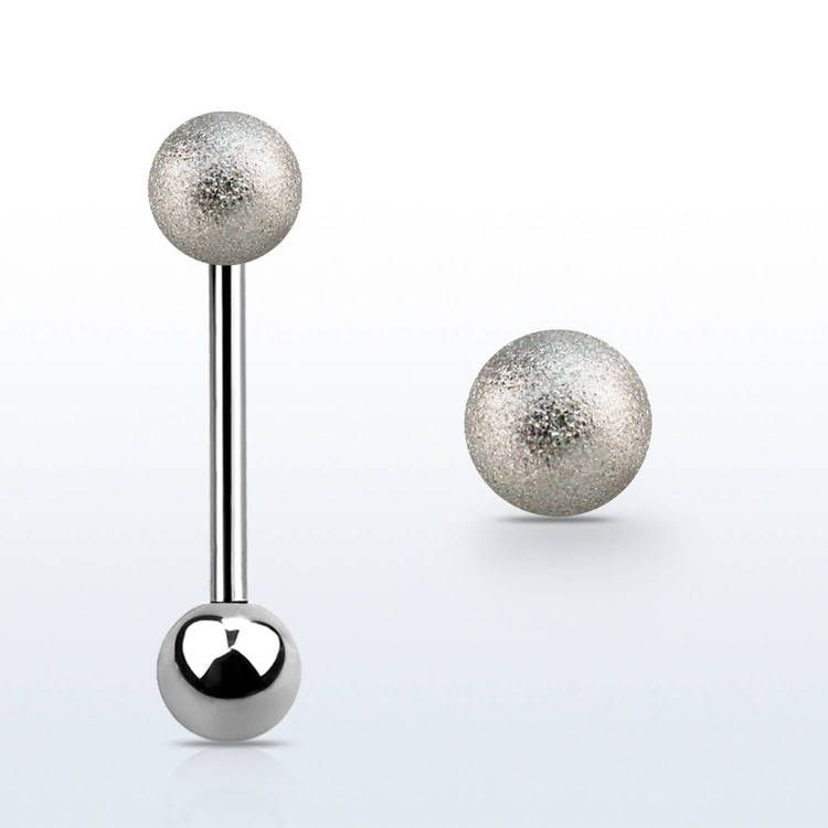 Barbell / Tungstav 1.6mm med 6mm frostad kula