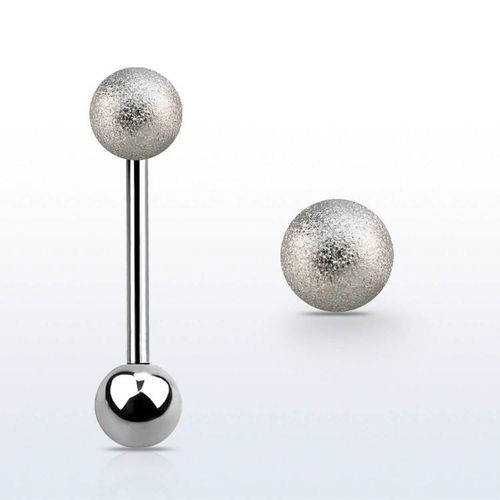 Barbell / Tungstav 1.6mm med 6mm frostad kula