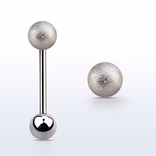 Barbell / Tungstav 1.6mm med 6mm frostad kula