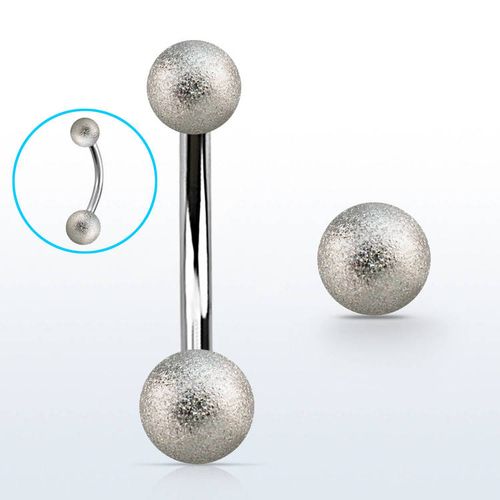 Banana / navelsmycke kirurgiskt stål 1.6mm med 5 och 6mm frostad kula