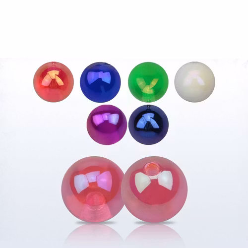 Akrylkula / pärlboll 8mm med 1.6mm gäng (lös del)