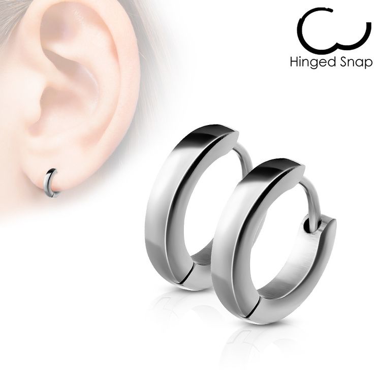 Stålhuggie / creoler med klassisk smal design (par)