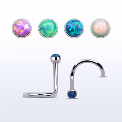 Nässmycke "Nose screw" 0.8mm med 1.5mm opalit