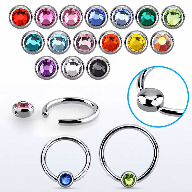 BCR 1.2mm med platt 3mm kula (smiley piercing)
