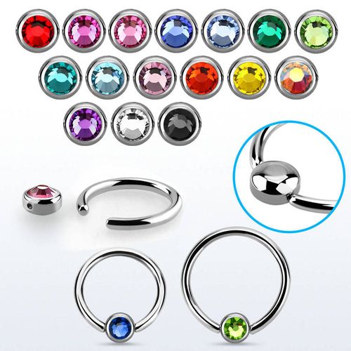 BCR 1.2mm med platt 3mm kula (smiley piercing)