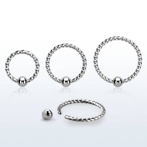 Sömlös ring twistad design 1mm med 2.5mm kula