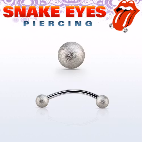Snake Eye banana kirurgiskt stål 1.2mm utvändigt gängad med 5mm frostade kulor