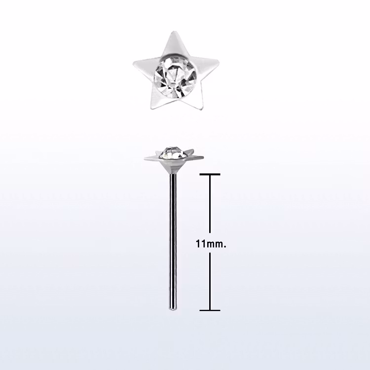 Nässmycke "Böj själv" 3mm stjärna med klar crystal