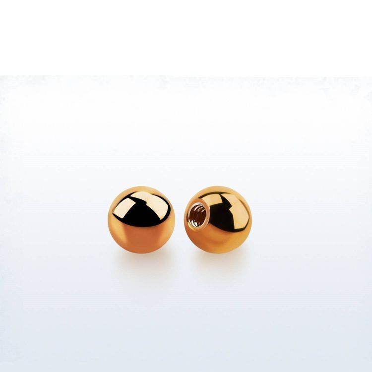 Lös kula PVD-Pläterad roséguld 3mm diameter 1.2mm gänga (lös del)