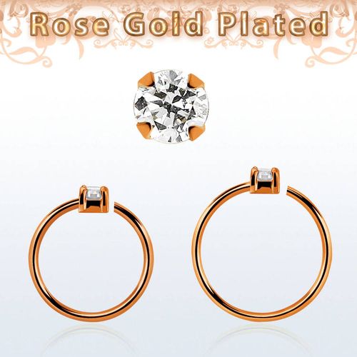 Roséguldpläterad sömlös ring i silver med 1.5mm CZ