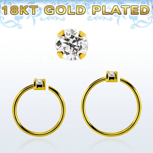 Guldpläterad sömlös ring i silver med 1.5mm CZ