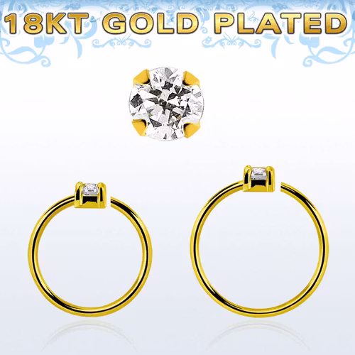 Guldpläterad sömlös ring i silver med 2mm CZ