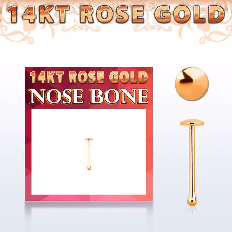 Nässmycke - äkta 14 karat roséguld - 2mm platt topp
