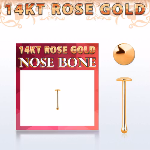 Nässmycke - äkta 14 karat roséguld - 2mm platt topp