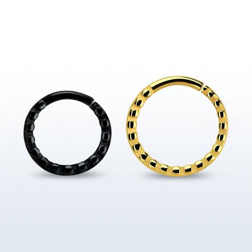 PVD-Pläterad septumpiercing 1.2mm ring med små hack