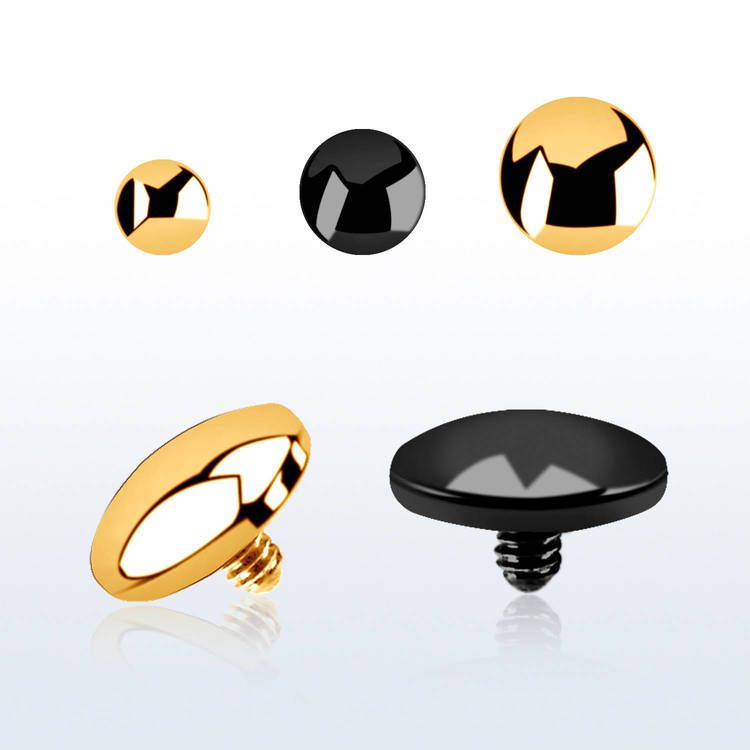 PVD-Pläterad dermal piercing 1.2mm "platt dome"