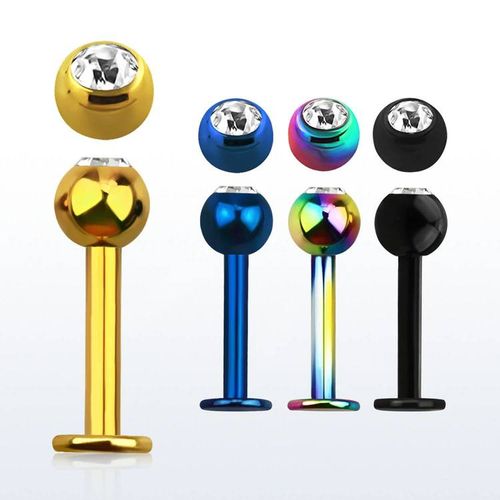 Eloxerad Labret 1.6mm med 4mm crystalkula (8mm)