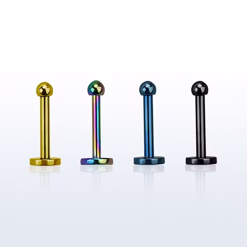 Labret 1mm i PVD-pläterad kirurgiskt stål med 2mm kula