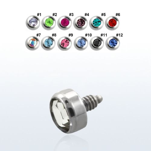 Dermal piercing 1.2mm med 3mm crystaltopp