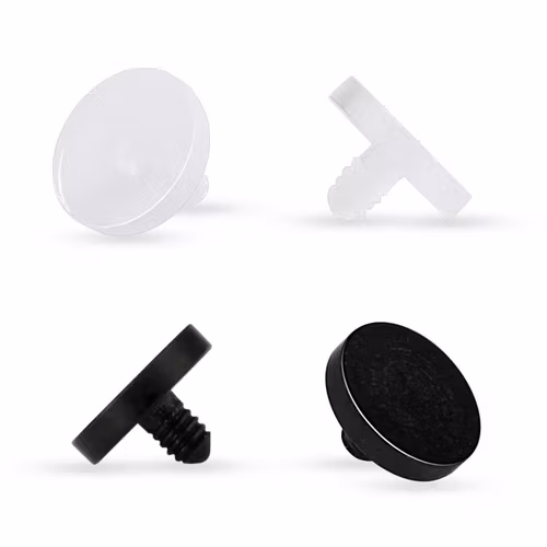 Dermal piercing retainer 1.2mm i akrylplast med 4mm platta