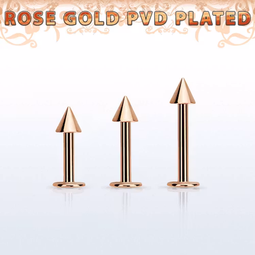 Labret 1.6mm med 4mm kon roséguld