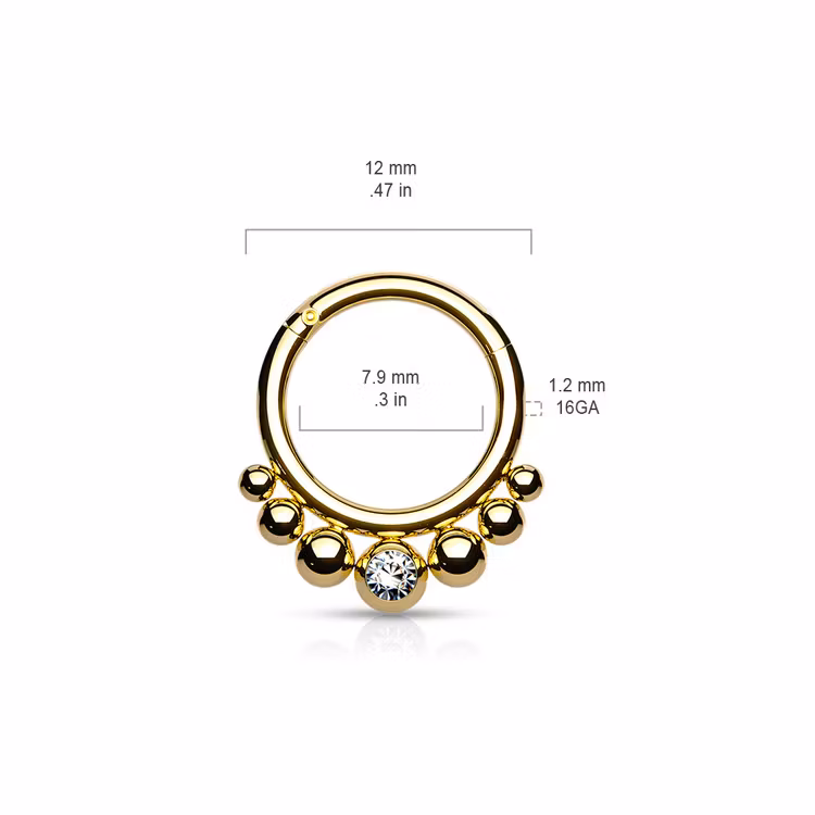 Segmentring 1.2mm med gångjärn - Kulor och klar crystal