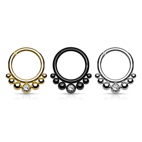 Segmentring 1.2mm med gångjärn - Kulor och klar crystal