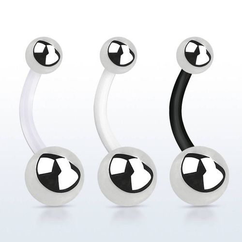 Bio-Flex Banana / navelsmycke 1.6mm med 5 och 8mm stålkula