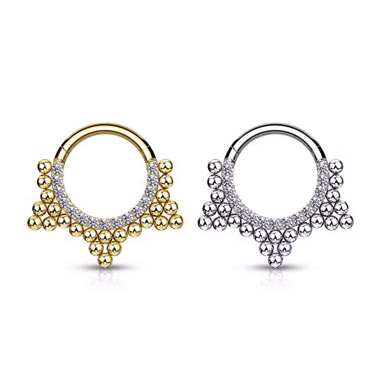 Septum segmentring med gångjärn 1.2mm med CZ och kluster