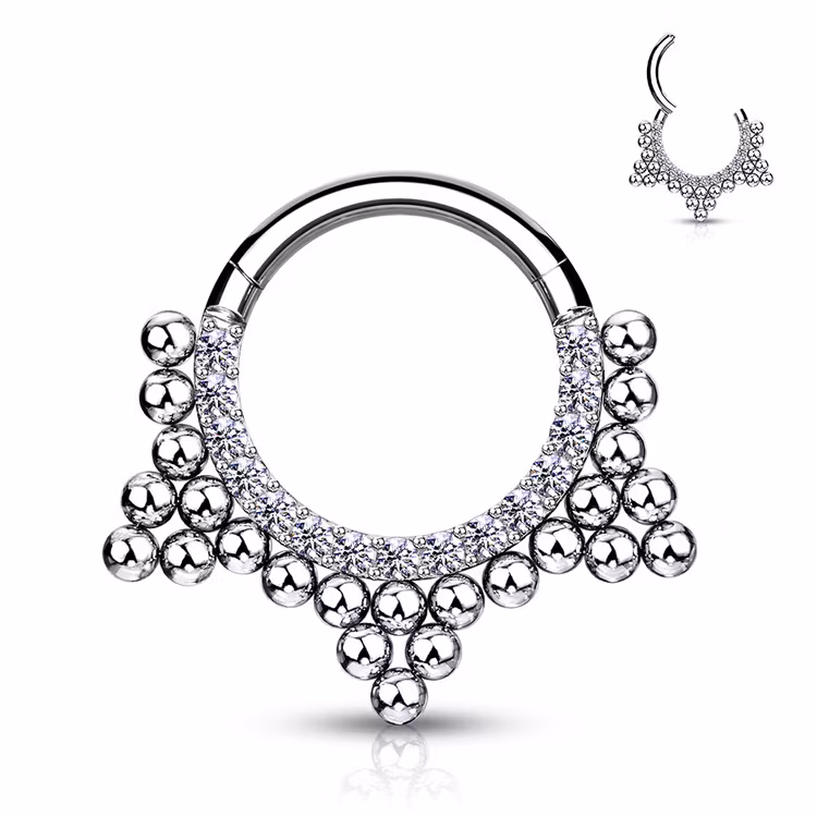 Septum segmentring med gångjärn 1.2mm med CZ och kluster