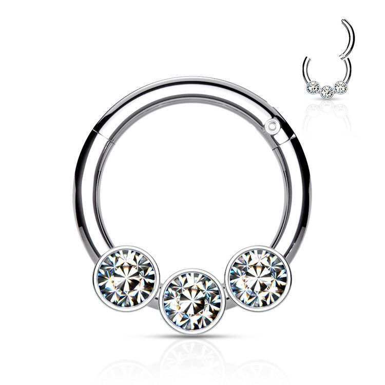 Septum segmentring med gångjärn 1.2mm och 3st crystals
