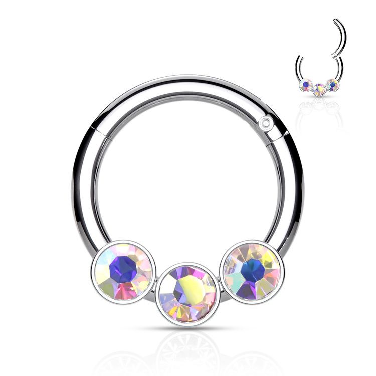 Septum segmentring med gångjärn 1.2mm och 3st crystals