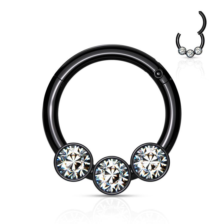 Septum segmentring med gångjärn 1.2mm och 3st crystals