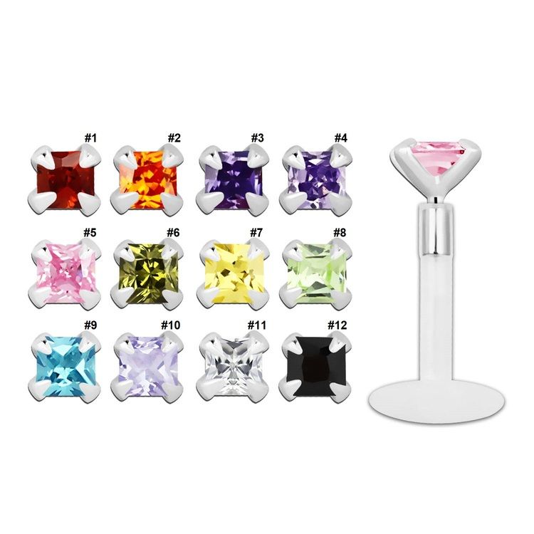Bio-Flex Labret 1.2mm med 3mm CZ