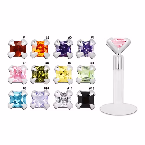 Bio-Flex Labret 1.2mm med 3mm CZ