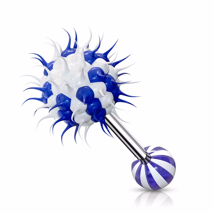 Tungstav / Barbell med randig "koosh" boll