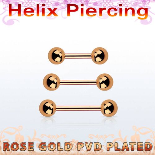 Barbell 1.2mm med 4mm kulor roséguld