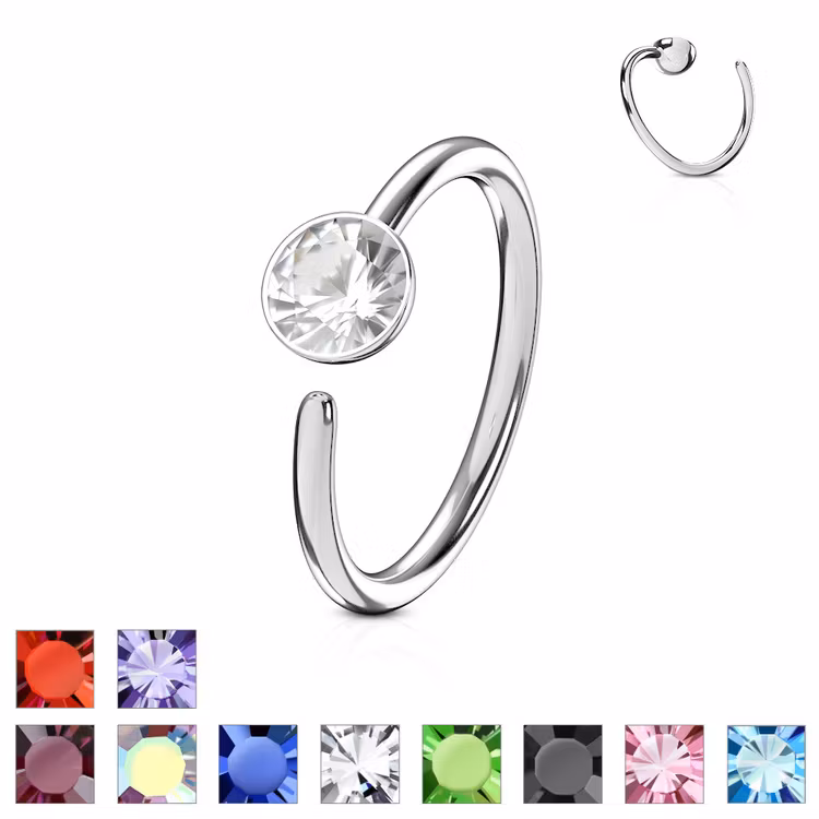Näsring 0.8mm med 3mm crystal