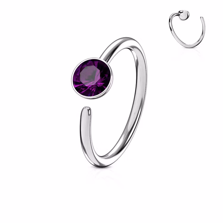 Näsring 0.8mm med 3mm crystal